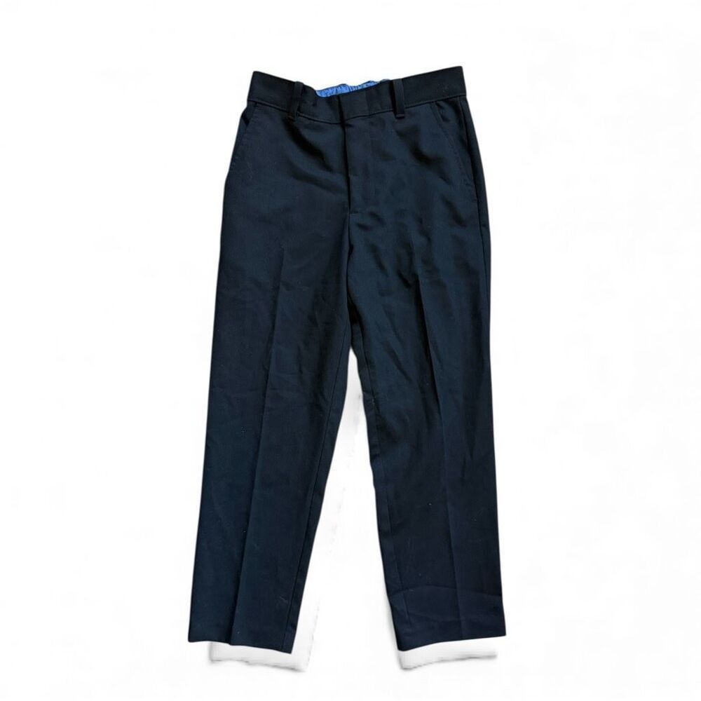 NWT Youth Boys Izod Black Flat Front Stretch Dress Pants - Sz 7